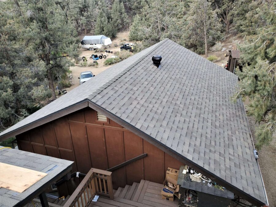 New Malarkey Willow Wood shingles installed on completed roof in Kennedy Meadows, CA—clean, durable finish after full replacement